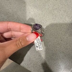 Silver and Purple Stone Ring